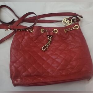 Michael Kors, red genuine Leather